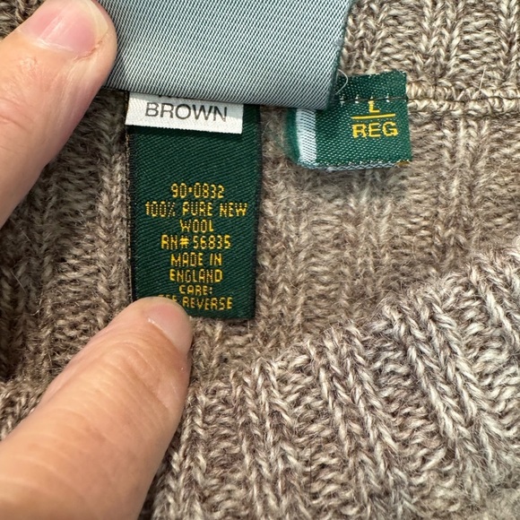 Cabela's Chunky Thick Rib Pure New Wool Crewneck Hunting Sweater with Patches LG - Picture 7 of 12